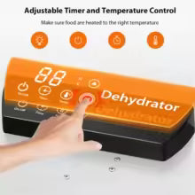 Commercial Grade Food Dehydrator Machine 110V 1500W Stainless Steel 20 Trays Capacity Touch Control LED Display 24H Timer Dryer