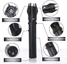 Torch Lighter Bright Fire Lighter with Safety Refillable Butane Gas Windproof Jet Flame for Candles Campfires BBQ Baking Camping
