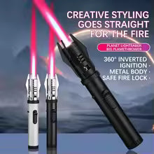 Torch Lighter Bright Fire Lighter with Safety Refillable Butane Gas Windproof Jet Flame for Candles Campfires BBQ Baking Camping