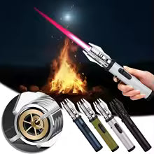 Torch Lighter Bright Fire Lighter with Safety Refillable Butane Gas Windproof Jet Flame for Candles Campfires BBQ Baking Camping